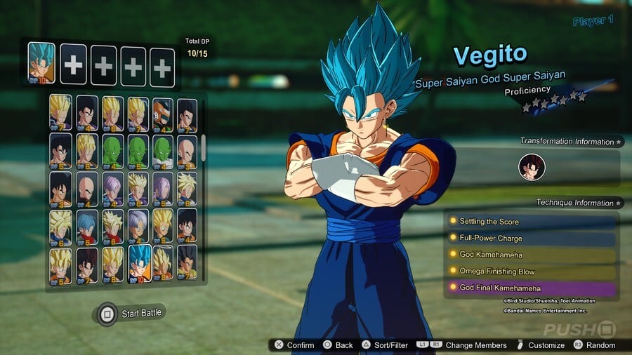 Vegito Super Saiyan God Super Saiyan 1