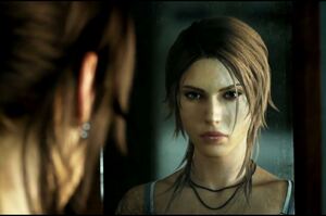 Yup, that's a reflection of Lara Croft