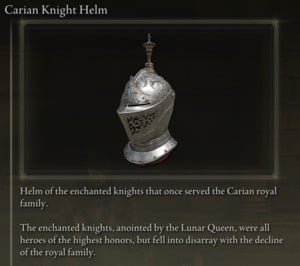 Elden Ring: 모든 풀 아머 세트 - Carian Knight 세트 - Carian Knight Helm