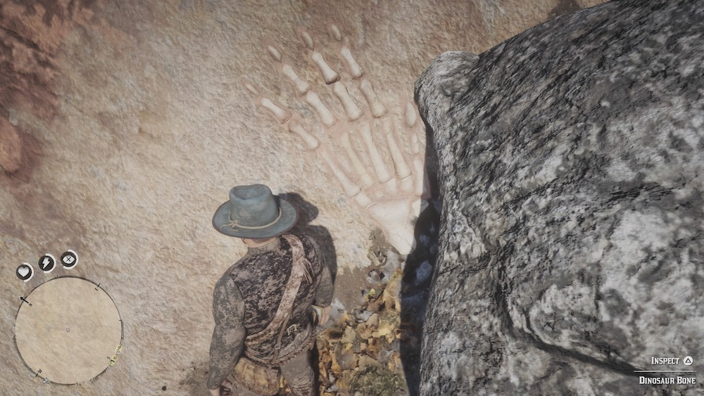 what are the dinosaur bones usually found by in red dead redemption 2