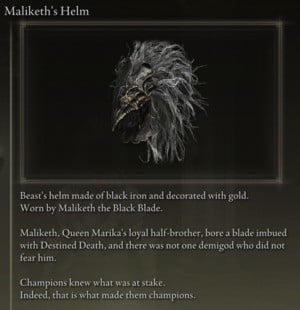 Elden Ring: 모든 풀 아머 세트 - Maliketh's Set - Maliketh's Helm
