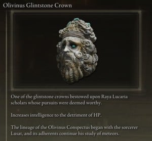 Elden Ring: All Individual Armour Pieces - Olivinus Glintstone Crown
