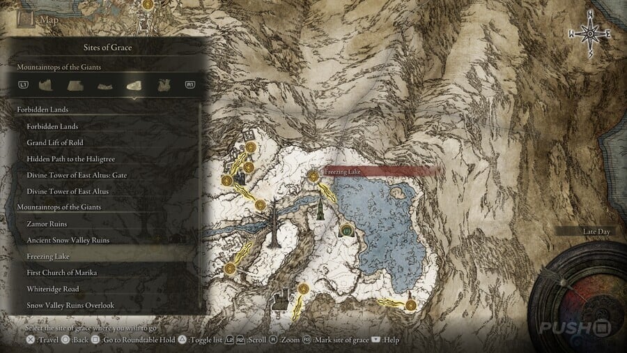 Elden Ring: All Site of Grace Locations - Mountaintops of the Giants - Freezing Lake