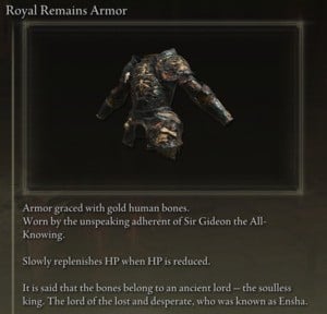 Elden Ring: 모든 풀 아머 세트 - Royal Remains 세트 - Royal Remains Armor