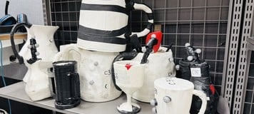 Various props for a bar used in Pearl Abyss' motion capture studio