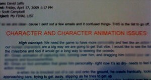 Jaffe's Internal Email Talks About Some Issues Within The Prototype Of The Game.