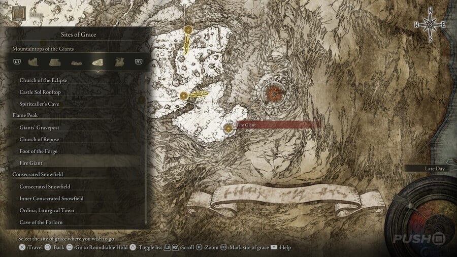 Elden Ring: All Site of Grace Locations - Flame Peak - Fire Giant