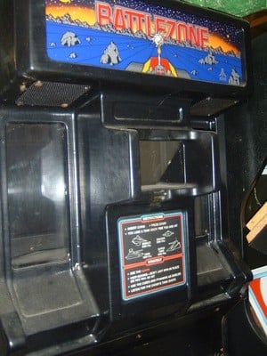 An original Battlezone cabinet, complete with VR periscope