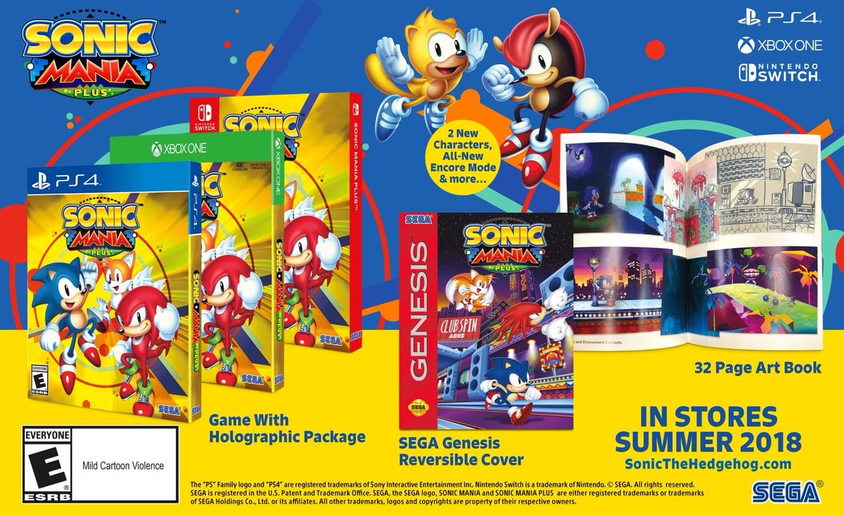 Sonic Mania PLUS Cover Art: Reversible Insert & Case for 