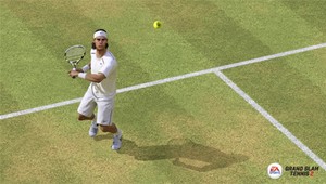 Rafael Nadal keeps his eye on the ball.