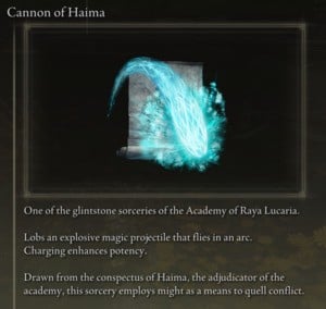 Elden Ring: Offensive Sorceries - Cannon of Haima