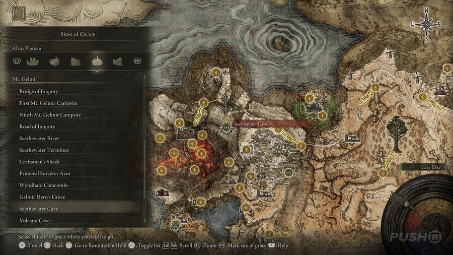 Elden Ring: All Site of Grace Locations - Mt. Gelmir - Seethewater Cave