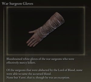 Elden Ring: All Full Armour Sets - War Surgeon Set - War Surgeon Gloves