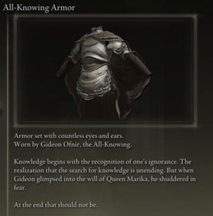 Elden Ring: All Full Armor 세트 - All-Knowing 세트 - All-Knowing Armor