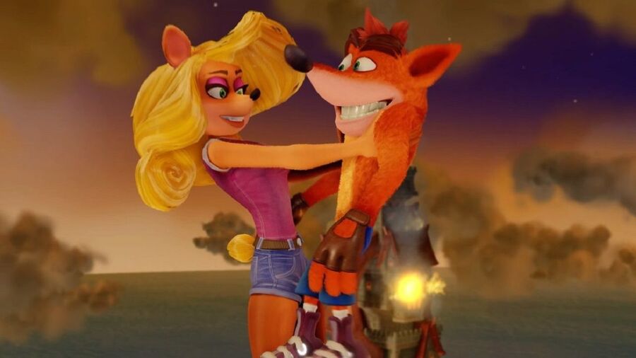 What's the name of the female bandicoot who appears in the first game's bonus stages?