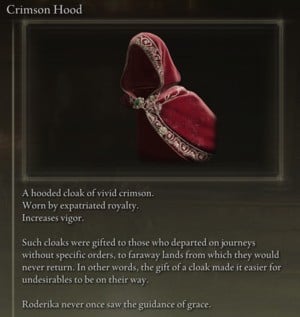 Elden Ring: All Individual Armour Pieces - Crimson Hood