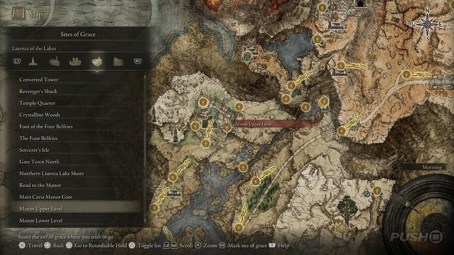 Elden Ring: All Site of Grace Locations - Liurnia of the Lakes - Manor Upper Level