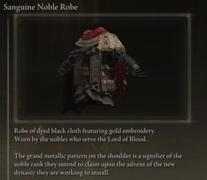 Elden Ring: All Partial Armour Sets - Sanguine Noble Set - Sanguine Noble Robe