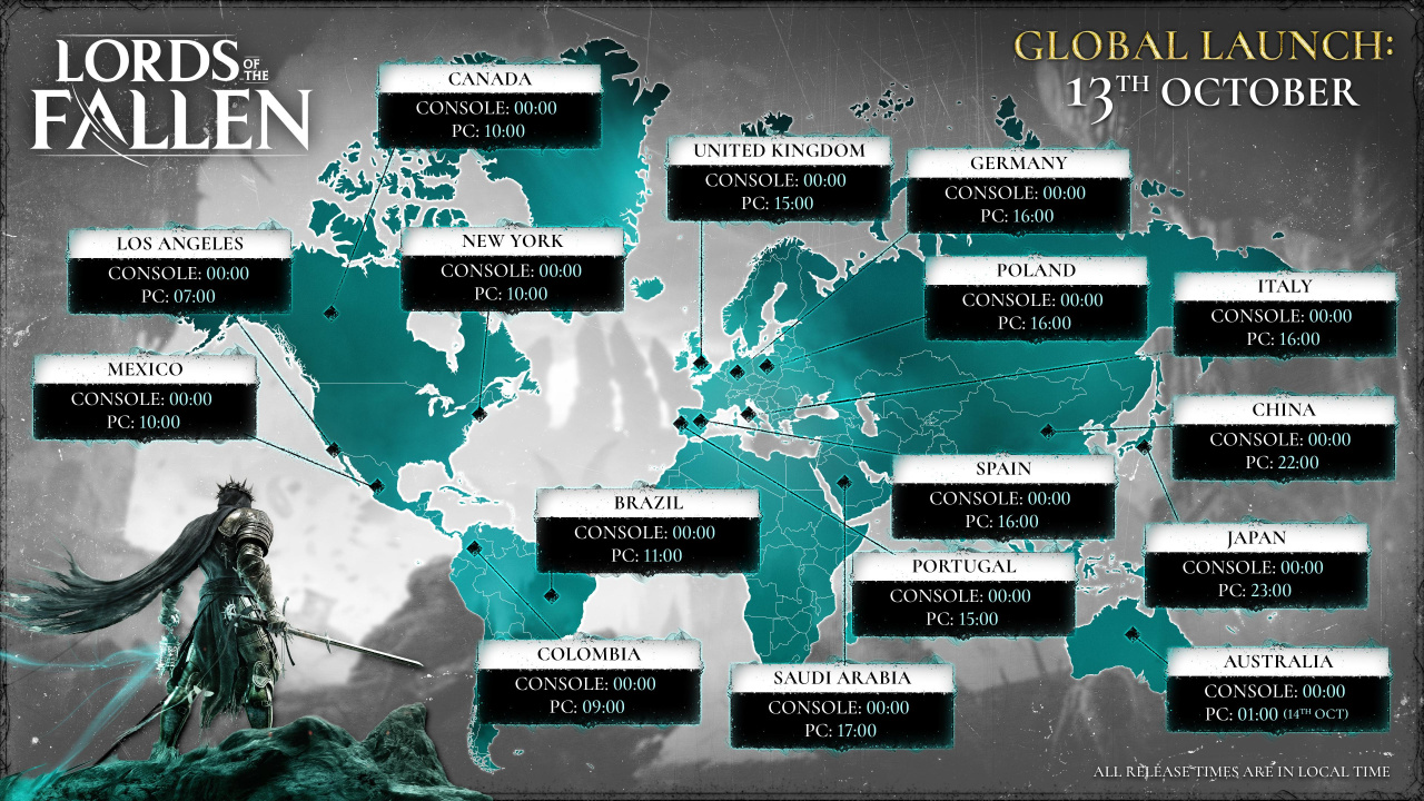 Lords of the Fallen PS5 Global Unlock Times Revealed