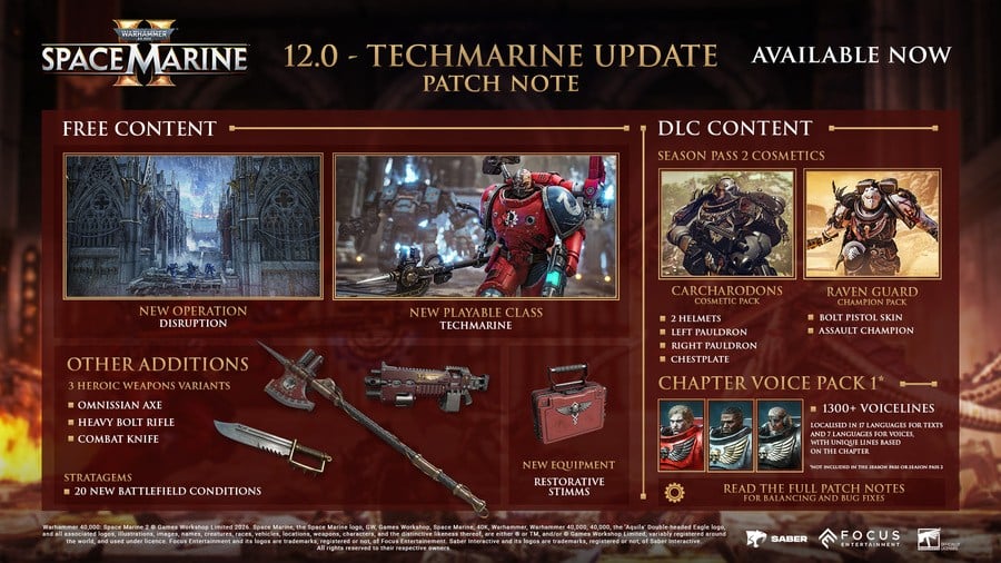 Space Marine 2 Patch 12.0