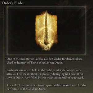 Elden Ring: Offensive Incantations - Order's Blade
