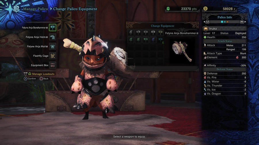 Monster Hunter: World Palico Equipment Guide 1