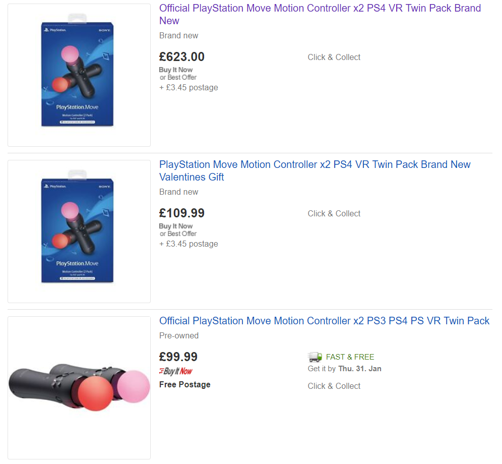 ps4 move controller twin pack ebay