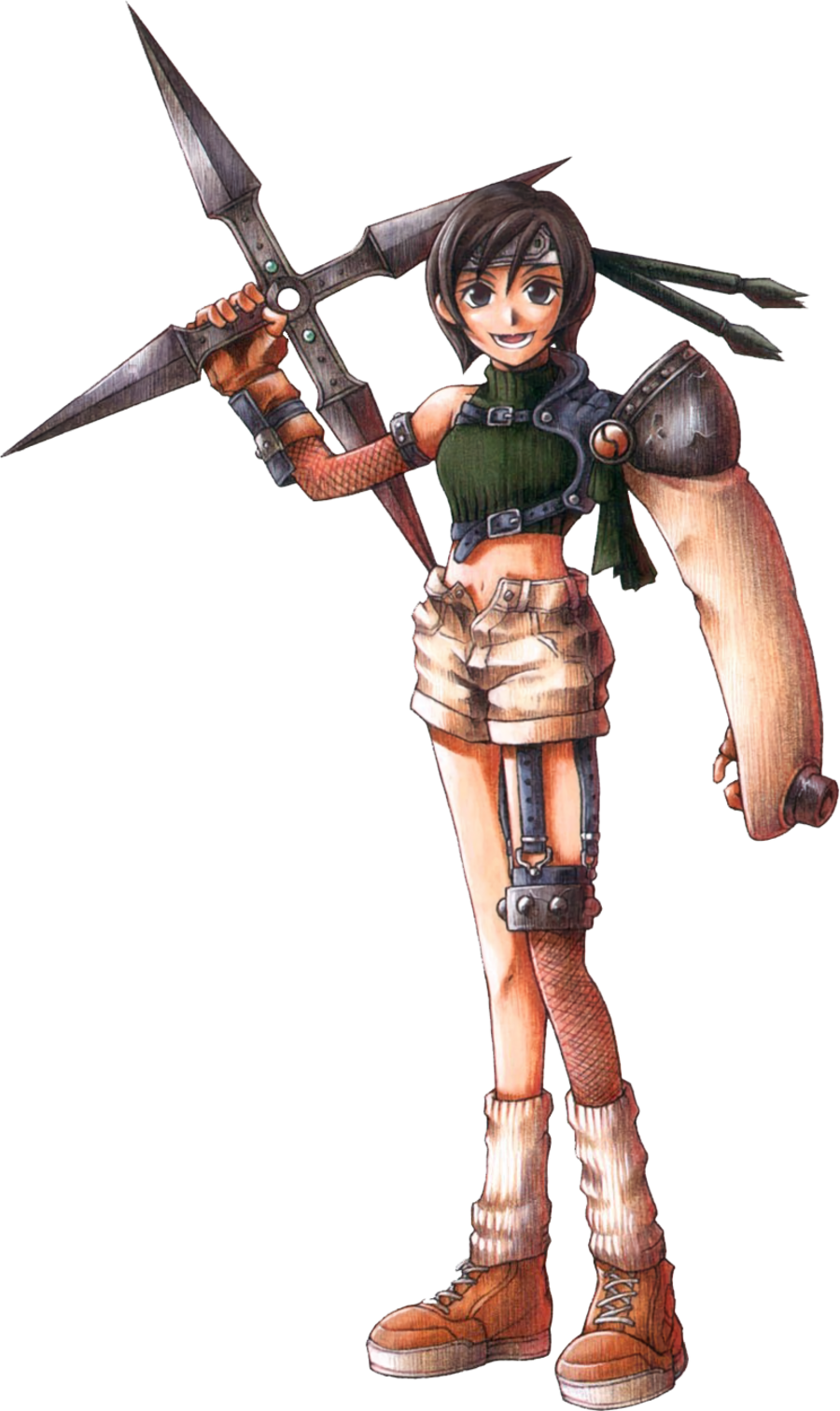 What weapon does Yuffie have equipped when she first joins your party?