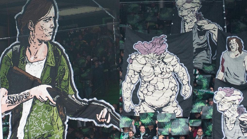 Acak: Tim Sepak Bola Bavaria Greuther Fürth Memberikan Penghormatan kepada The Last of Us in Crowd