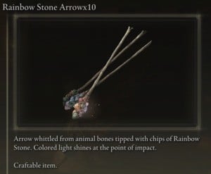 Elden Ring: All Crafting Recipes - Arrows/Bolts - Rainbow Stone Arrow x10