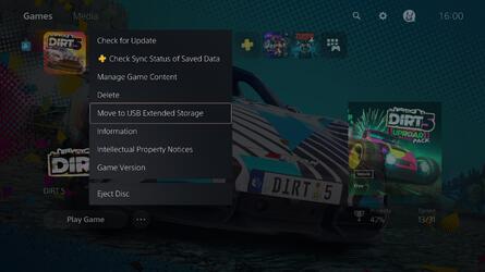 PS5 Move to USB Extended Storage