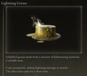 Elden Ring: All Crafting Recipes - Consumables - Lightning Grease