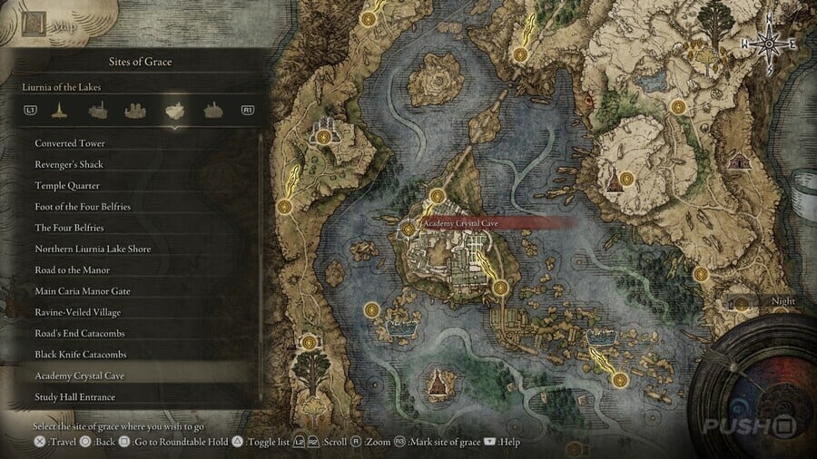 Elden Ring: All Site of Grace Locations - Liurnia of the Lakes - Academy Crystal Cave