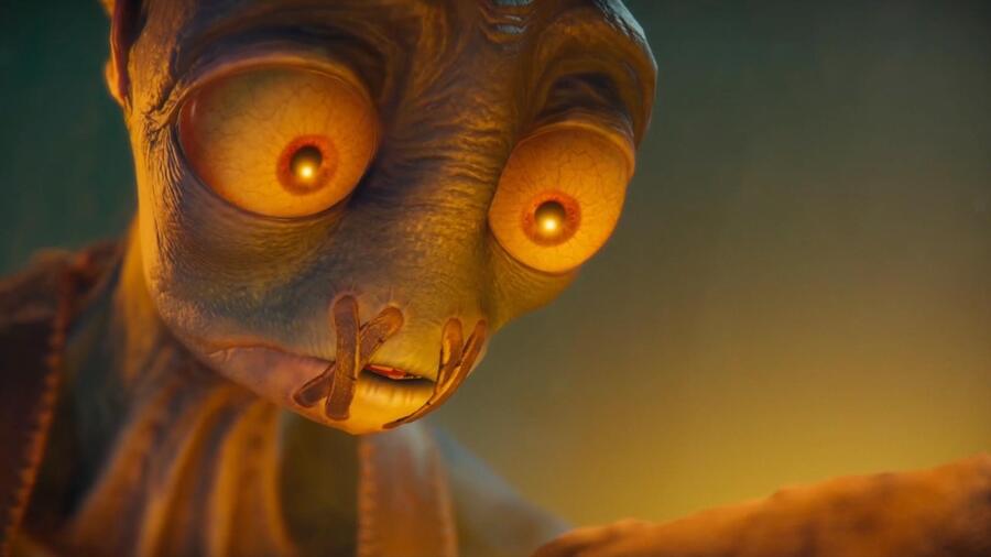 What was the first line spoken in the Oddworld Soulstorm trailer?