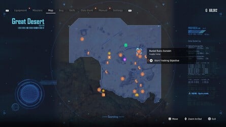 Stellar Blade: Great Desert Walkthrough - Cans, Design Patterns, Beta Cores, Body Cores, Exospines, Passcodes, Camps 77