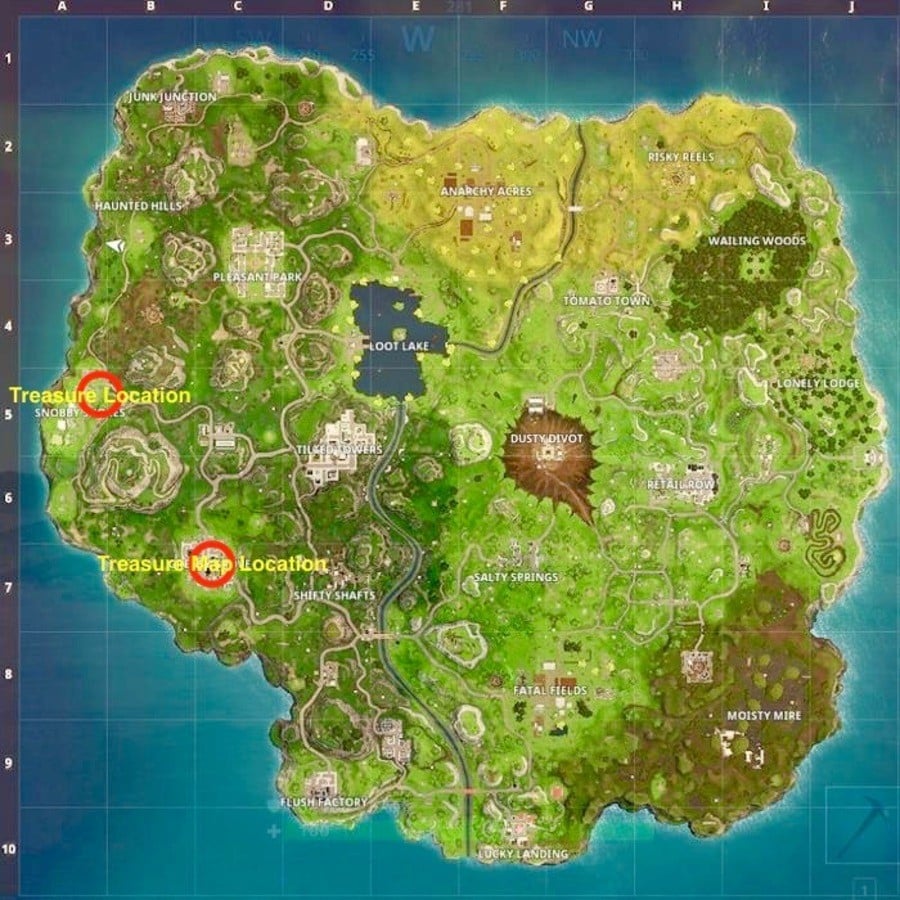 Poster Locations Fortnite Greasy Grove Fortnite Greasy Grove Treasure Map And Snobby Shores Treasure Locations Guide Push Square