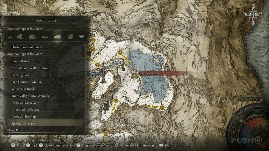 Elden Ring: All Site of Grace Locations - Mountaintops of the Giants - Spiritcaller's Cave