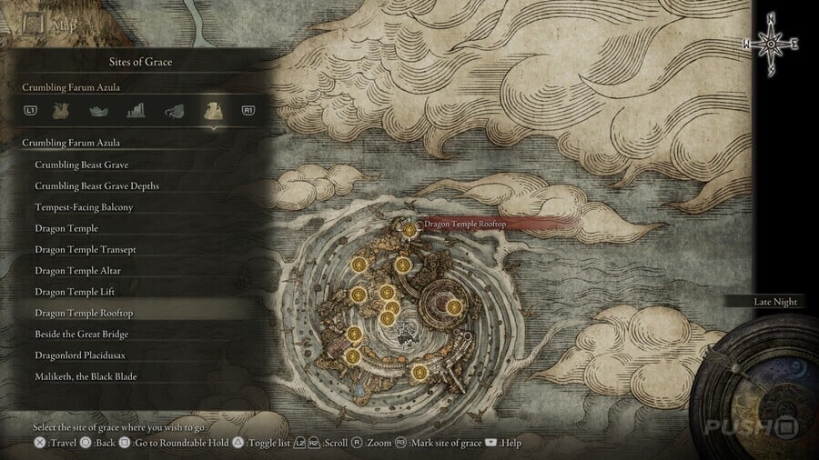 Elden Ring: All Site of Grace Locations - Crumbling Farum Azula - Dragon Temple Rooftop