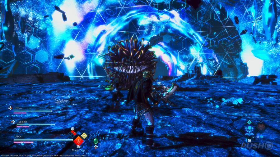The Sage's Firaga spell deals heavy damage to Malboros