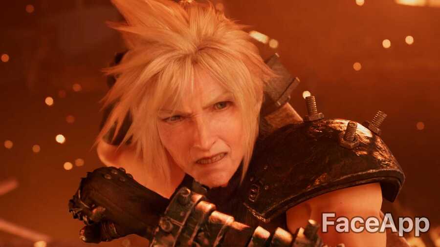 Cloud Strife Final Fantasy FaceApp