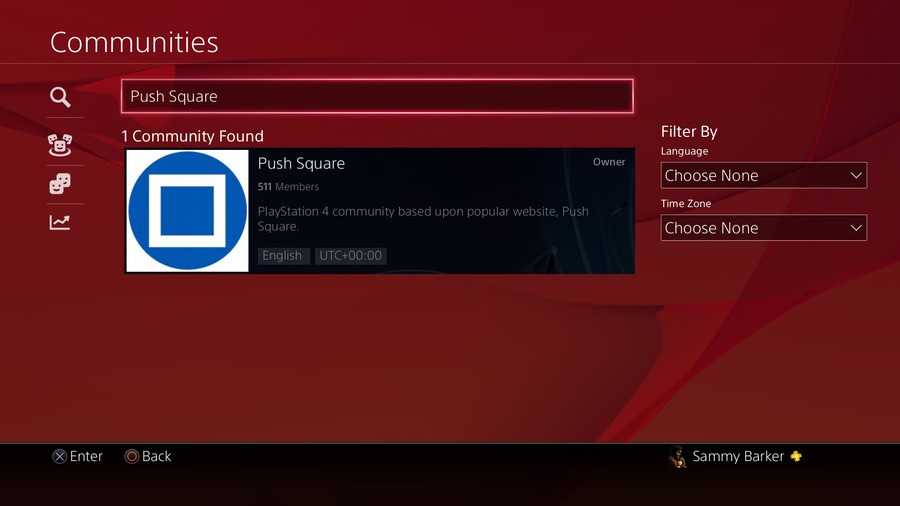 PS4 Communities Search PlayStation 4 1