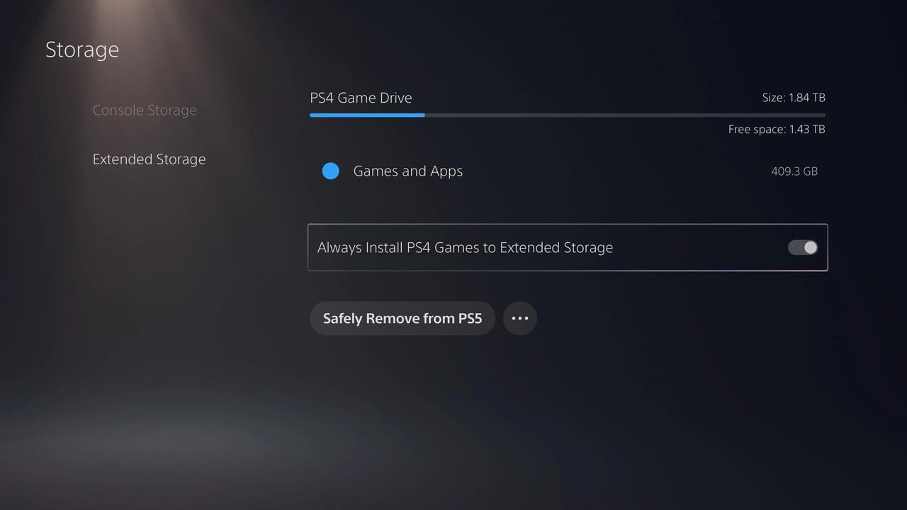 ps4 store games on external hard drive