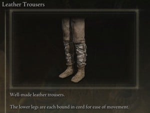 Elden Ring: All Individual Armour Pieces - Leather Trousers