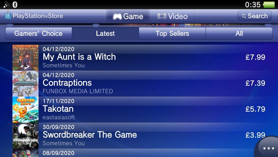 New Releases on PS Vita's Store Updated for First Time in Eons Push
