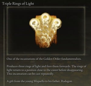 Elden Ring: Offensive Incantations - Triple Rings of Light