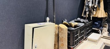 Props used to create sound effects in Pearl Abyss' recording studio