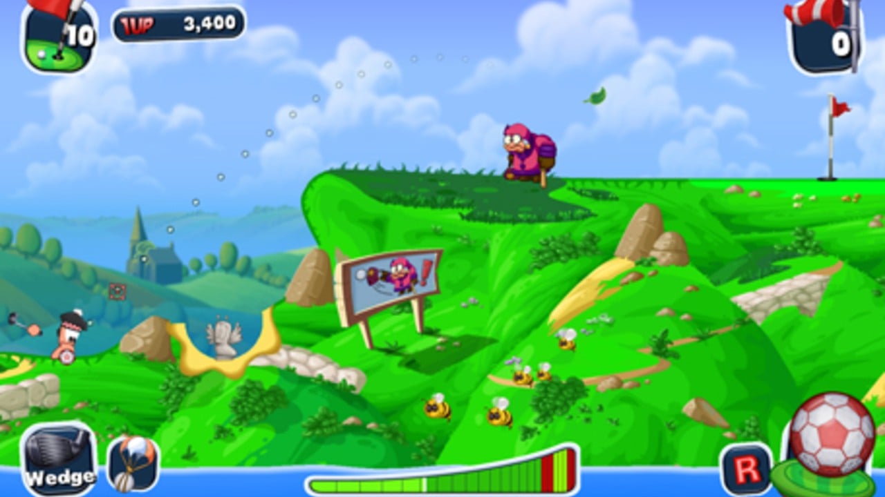 worms crazy golf hole in one