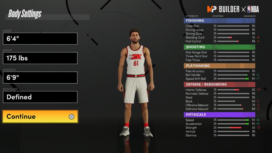 NBA 2K21 Best PS5 Shooting Guard Build Body Settings