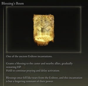 Elden Ring: Support Incantations - Blessing's Boon
