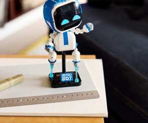 Astro Bot LEGO Set on Table
